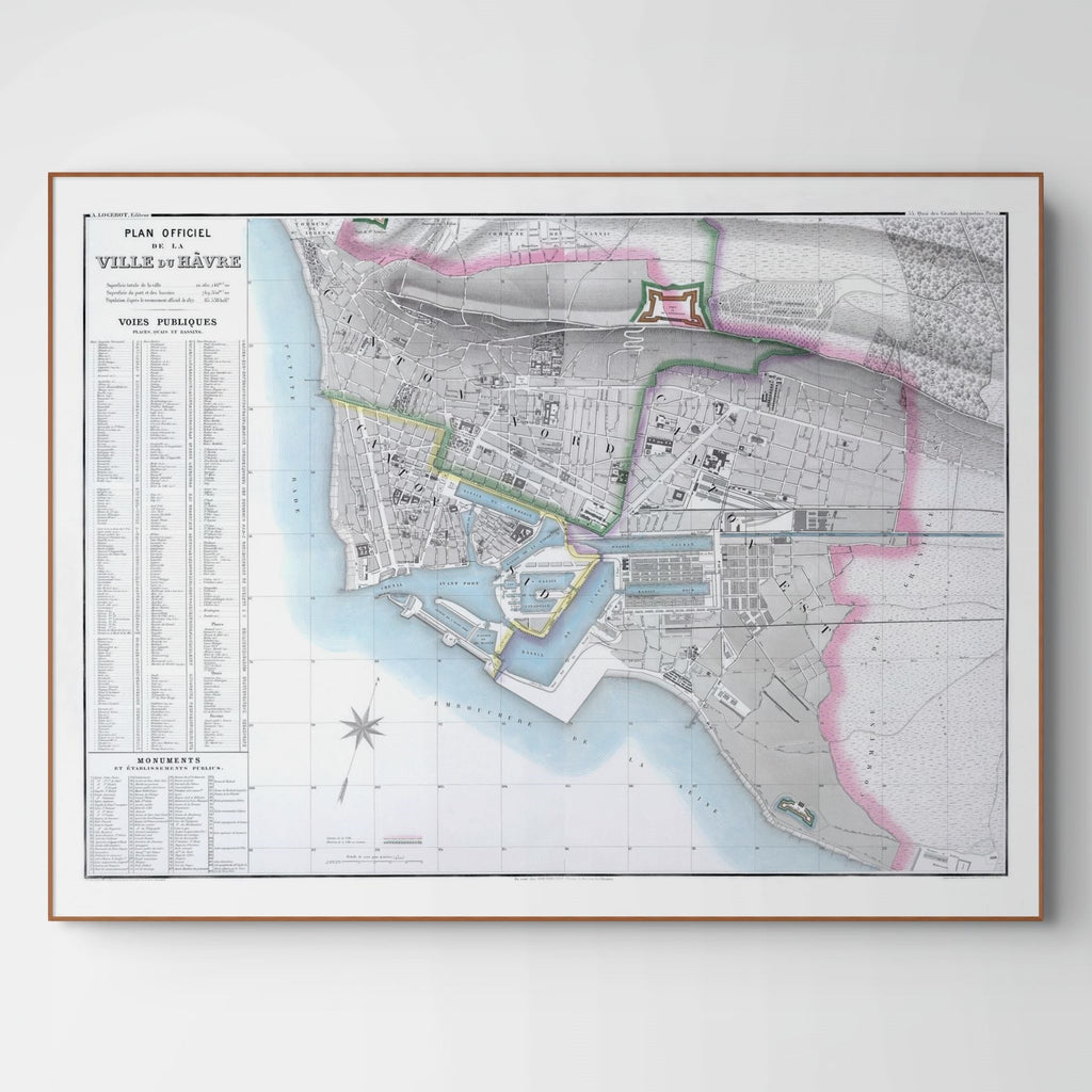Le Havre | Frankreich | 1876 | Vintage Map