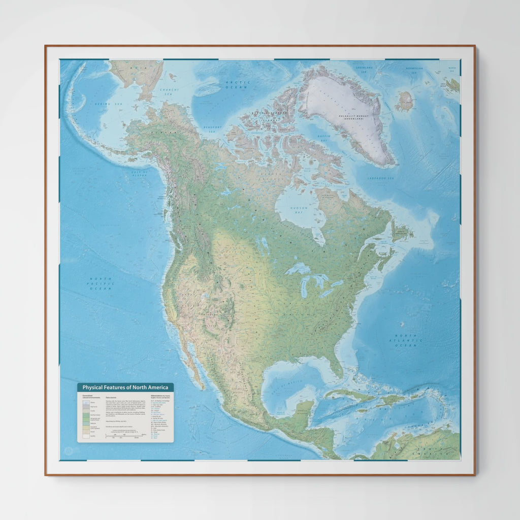 Nordamerika-Karte | 2025 | Giclée-Druck | Physische Karte Nordamerikas