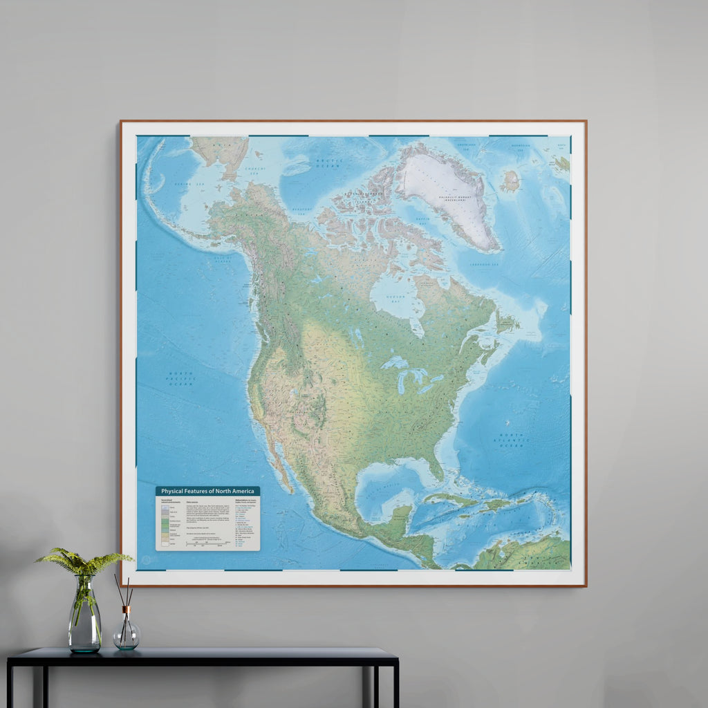 Nordamerika-Karte | 2025 | Giclée-Druck | Physische Karte Nordamerikas