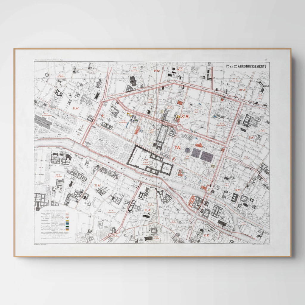 Haussmann | Paris 01 | 1. und 2 Arrondissements | Vintage Map