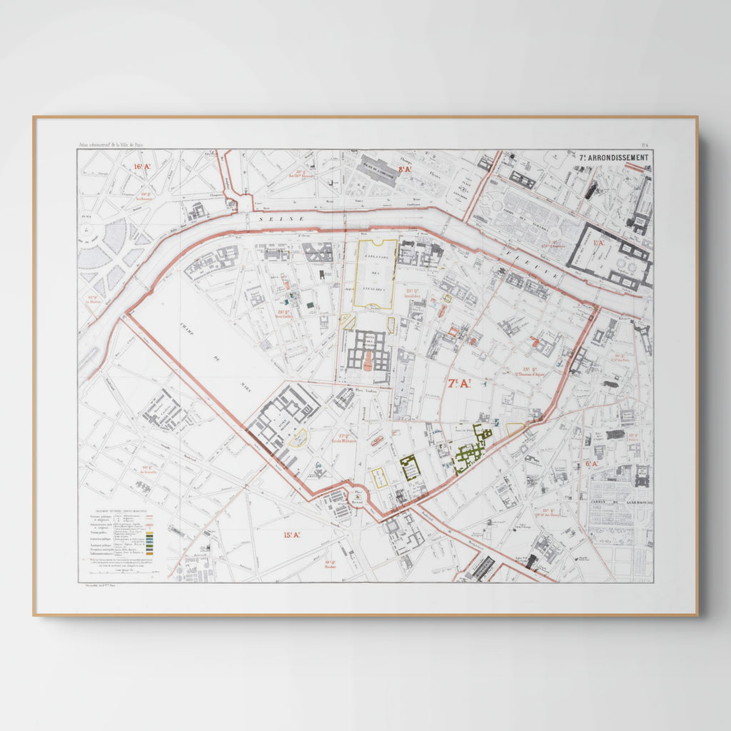 Haussmann | Paris 04 | 7. Arrondissement | Vintage Map