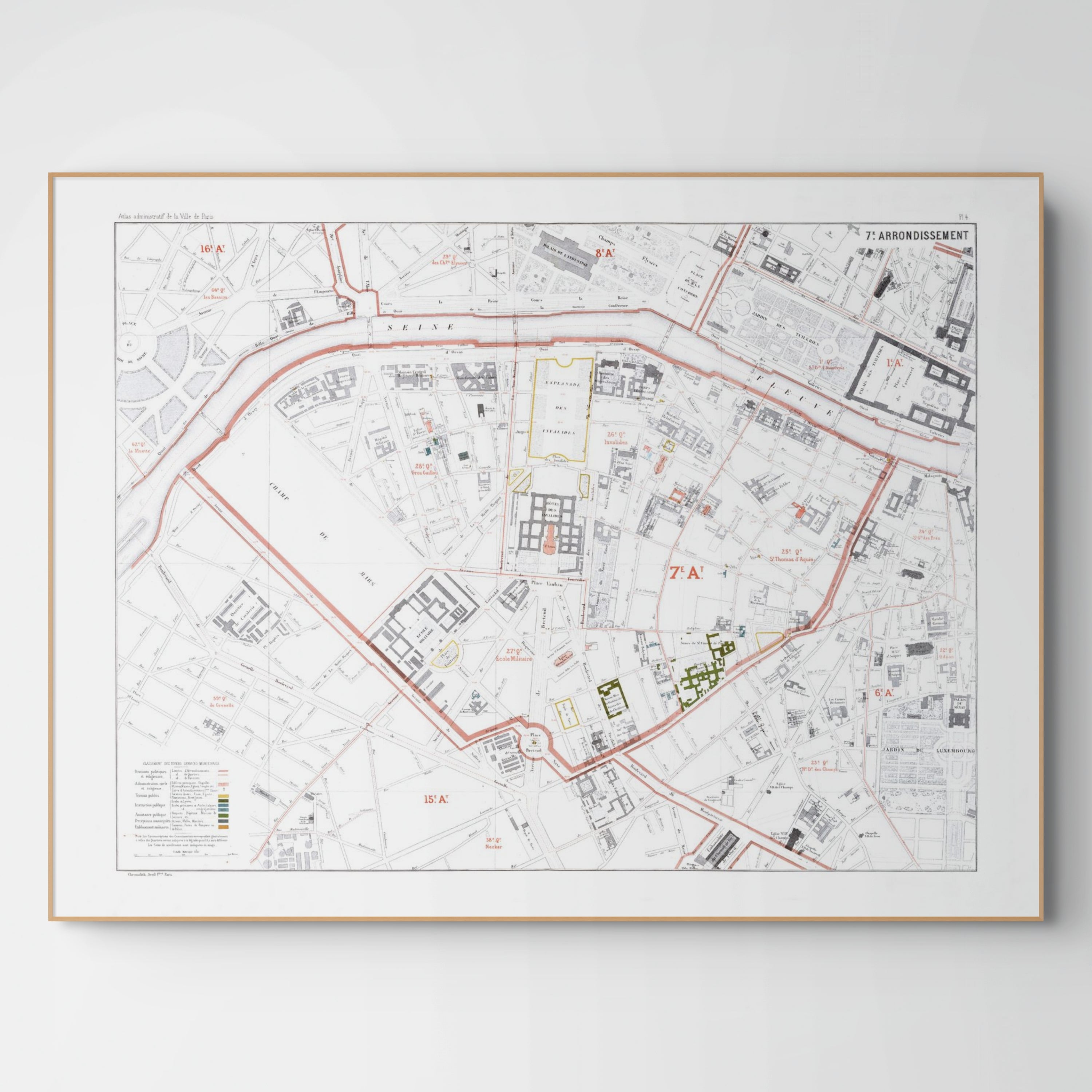 Haussmann | Paris 04 | 7. Arrondissement | Vintage Map
