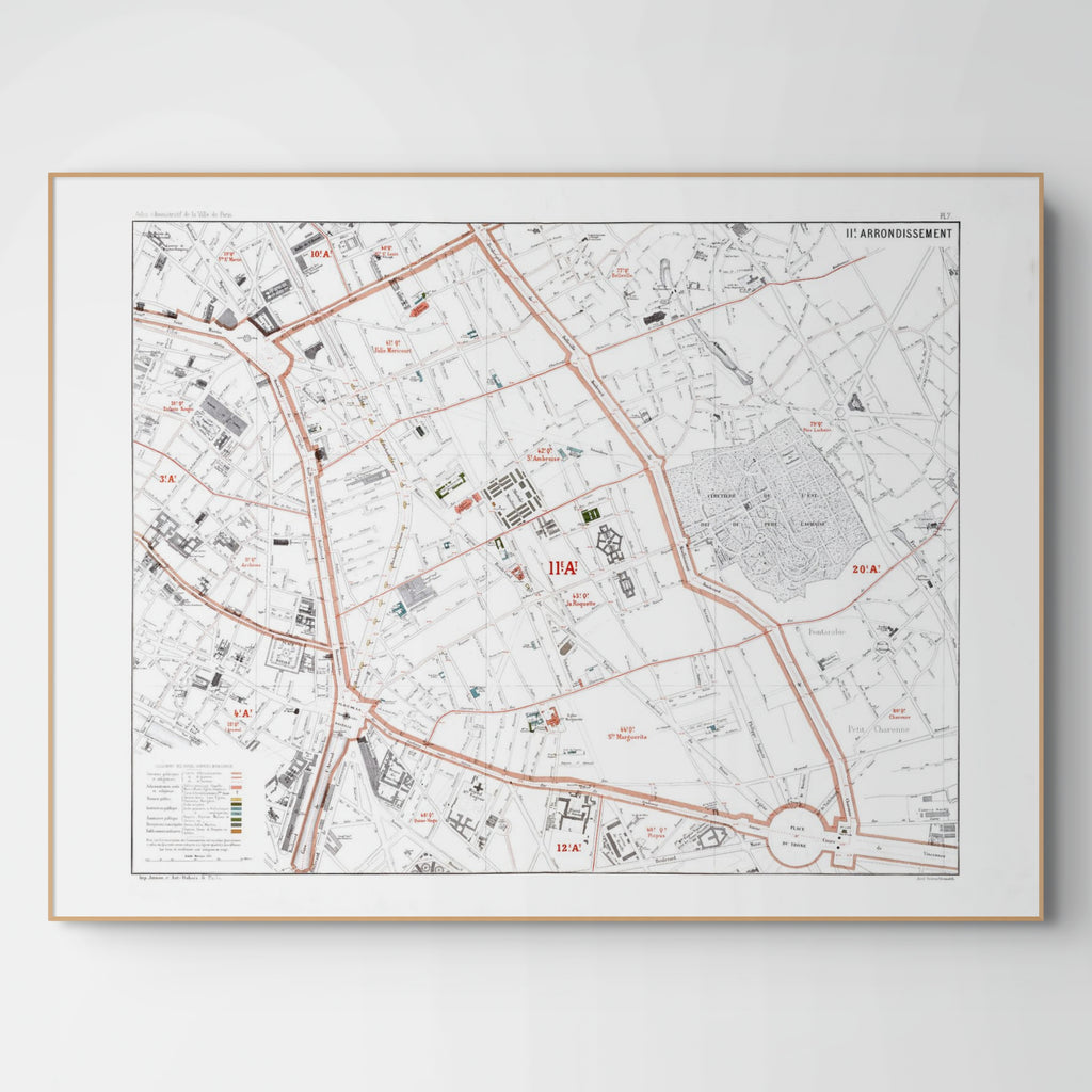 Haussmann | Paris | 11. Arrondissement | Vintage Map