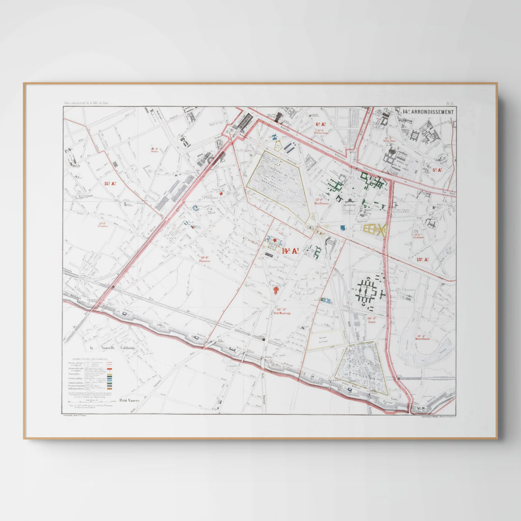 Haussmann | Paris | 14. Arrondissement | Vintage Map