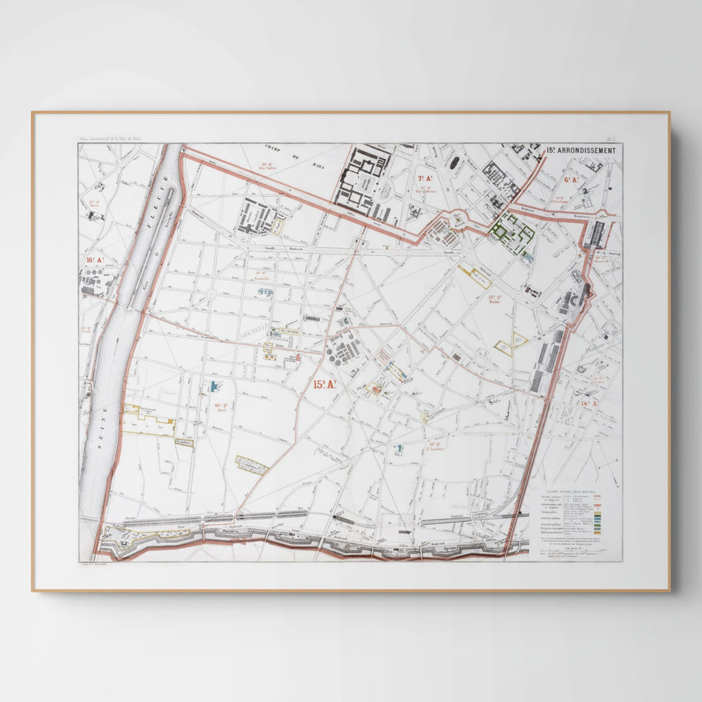 Haussmann | Paris | 15. Arrondissement | Vintage Map
