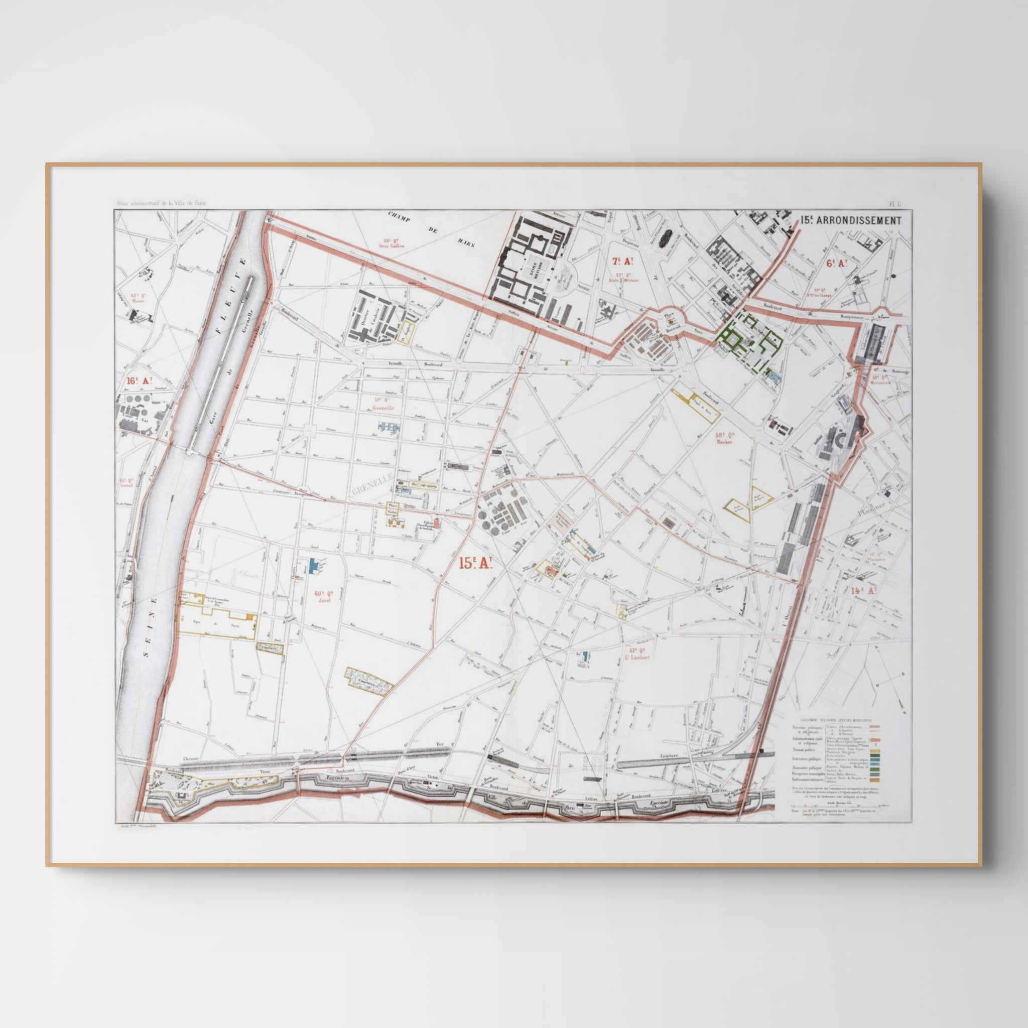 Haussmann | Paris | 15. Arrondissement | Vintage Map