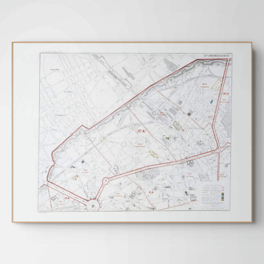 Haussmann | Paris | 17. Arrondissement | Vintage Map