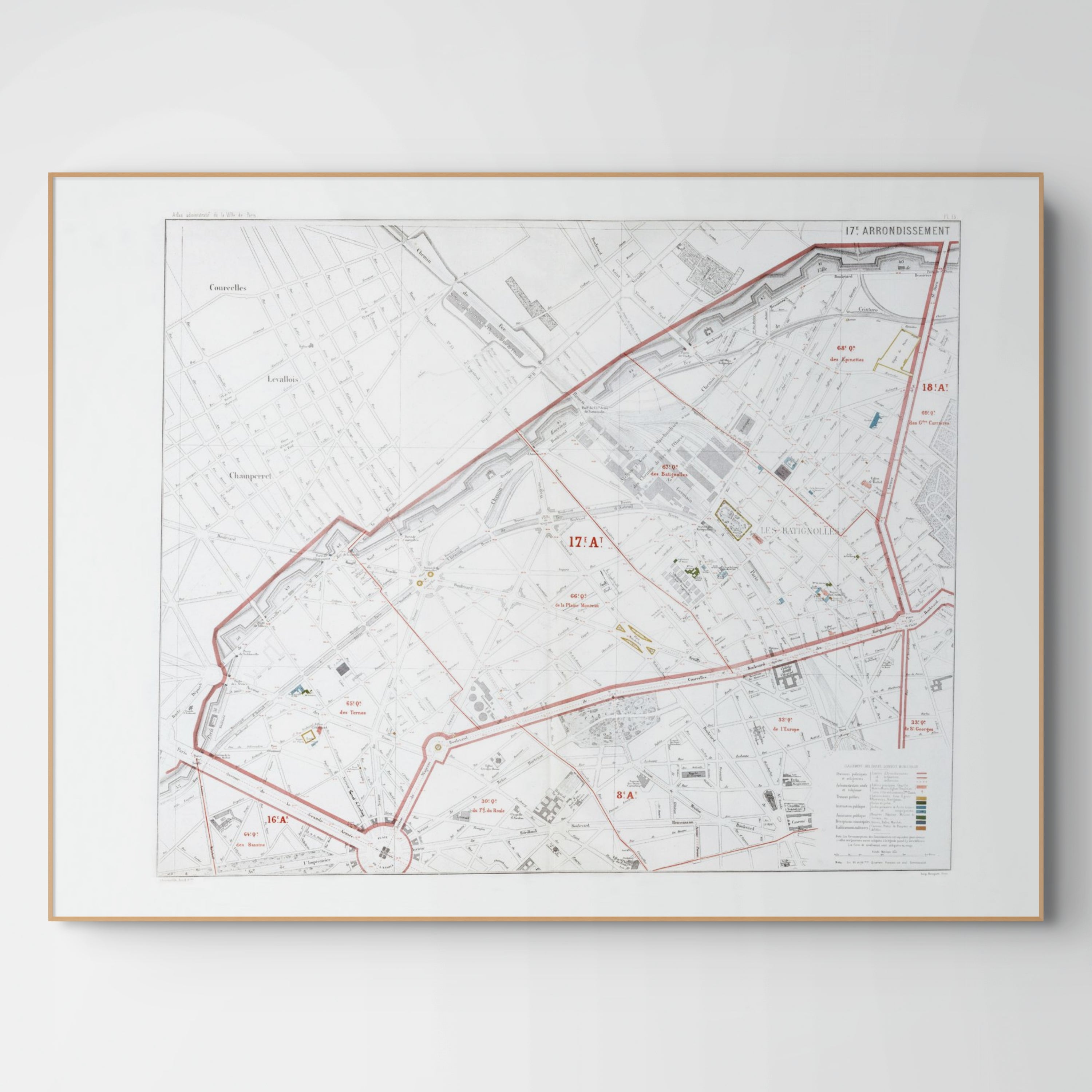 Haussmann | Paris | 17. Arrondissement | Vintage Map