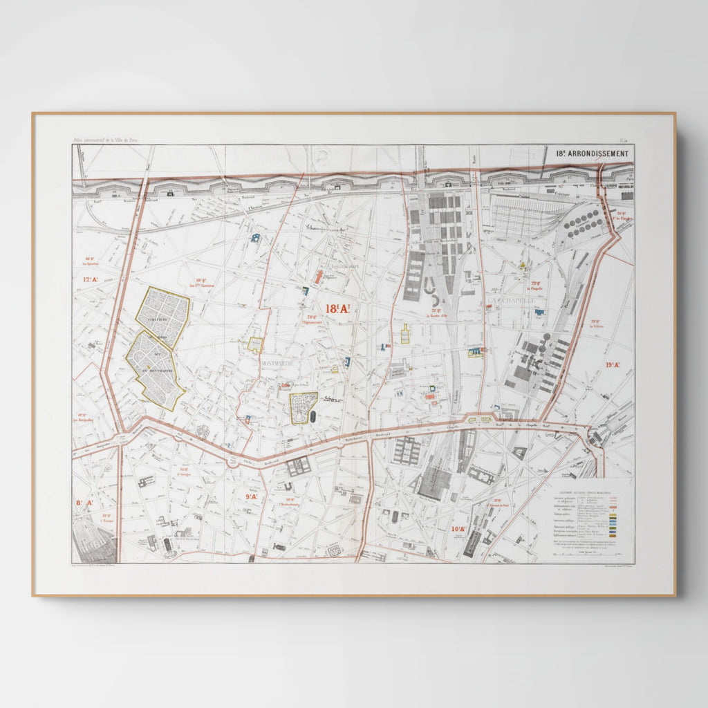 Haussmann | Paris | 18. Arrondissement | Vintage Map