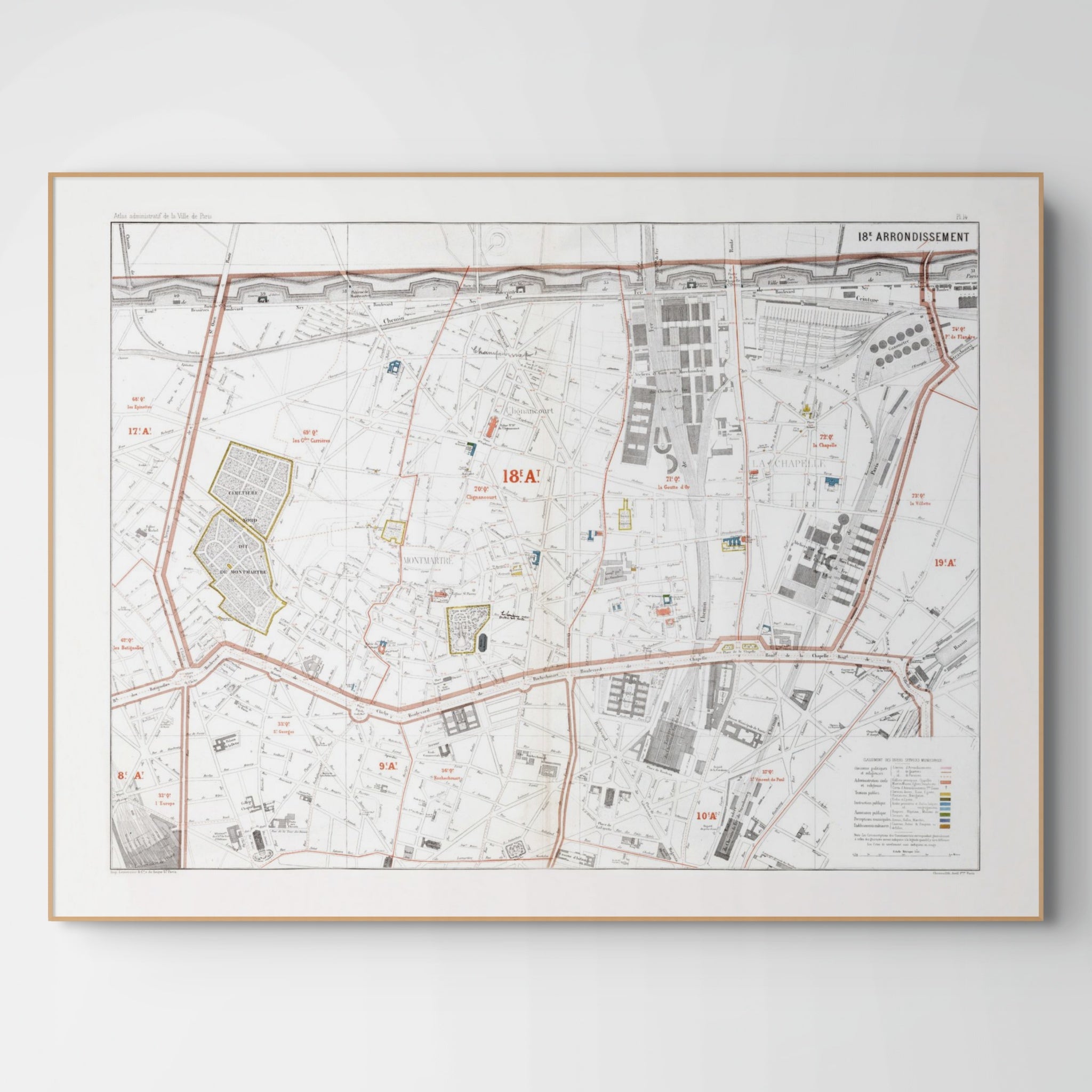Haussmann | Paris | 18. Arrondissement | Vintage Map