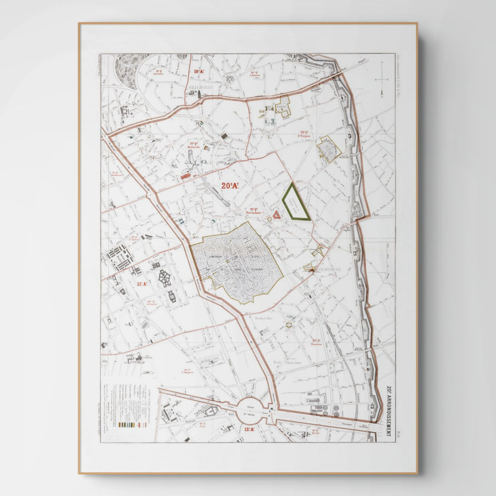 Haussmann | Paris | 20. Arrondissement | Vintage Map