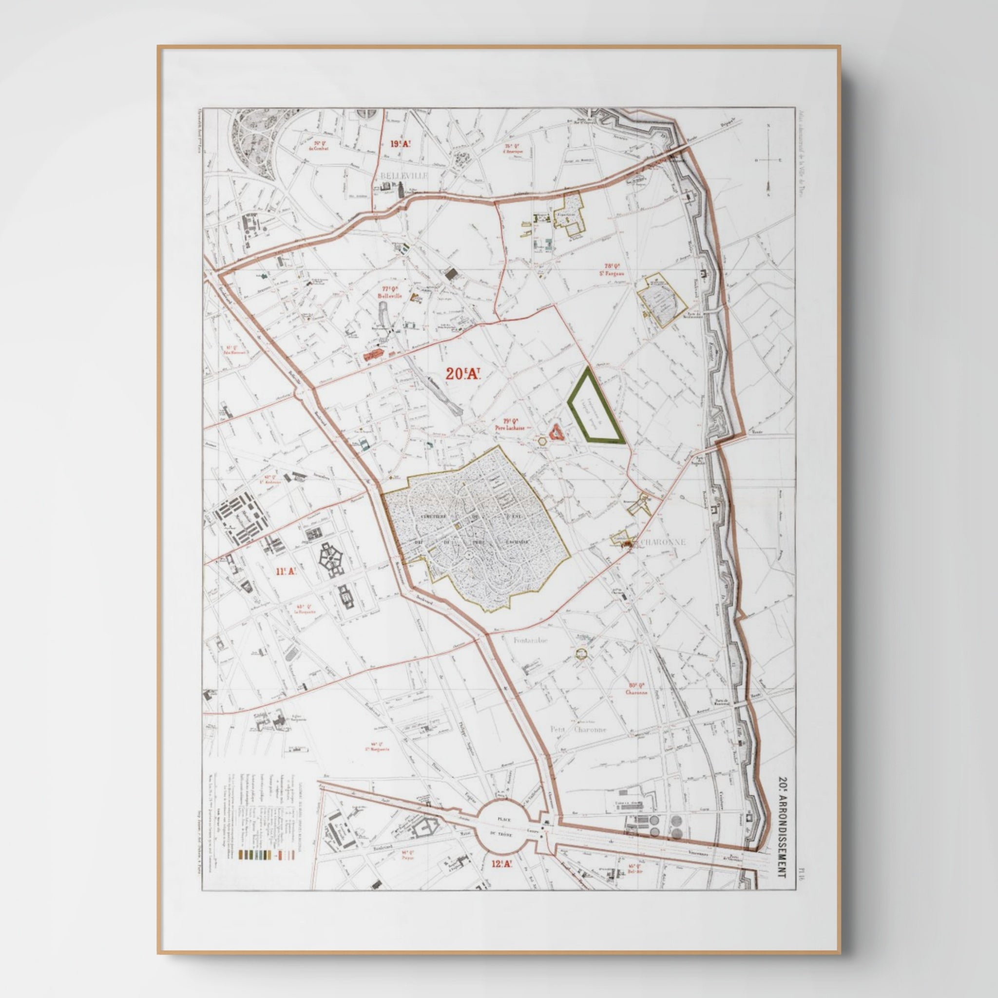 Haussmann | Paris | 20. Arrondissement | Vintage Map