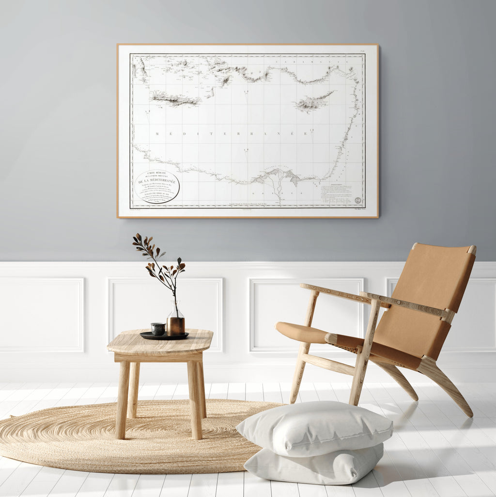 Mediterranean Sea | Nautical Chart | Giclée Print |