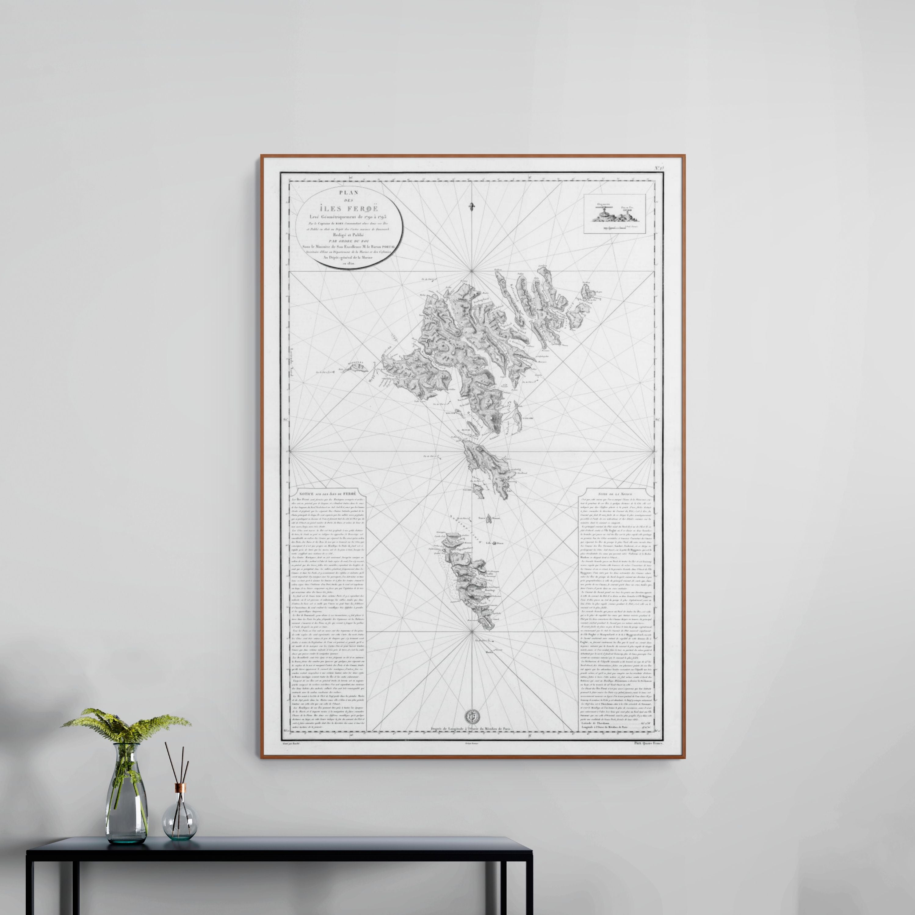 Faroer Inseln | Karte von 1820 | Giclée Druck