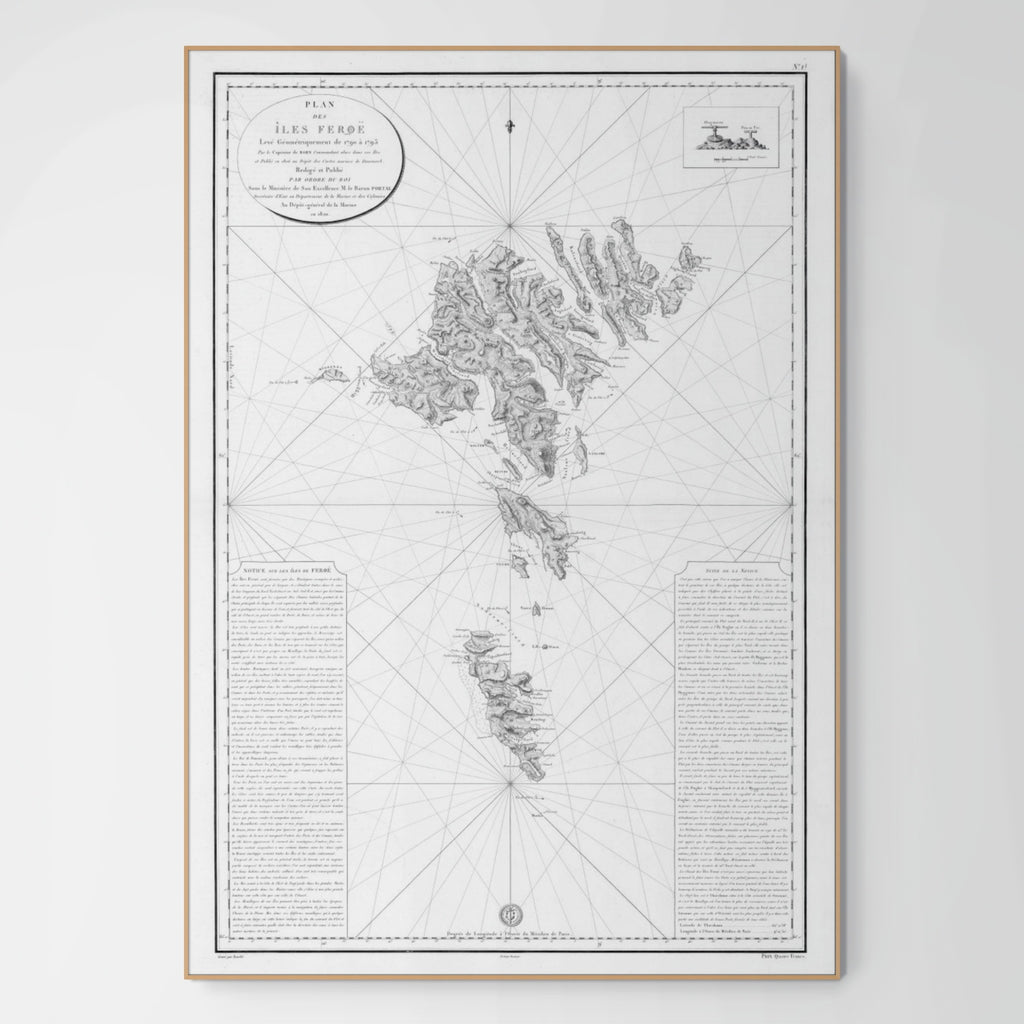 Faroer Inseln | Karte von 1820 | Giclée Druck