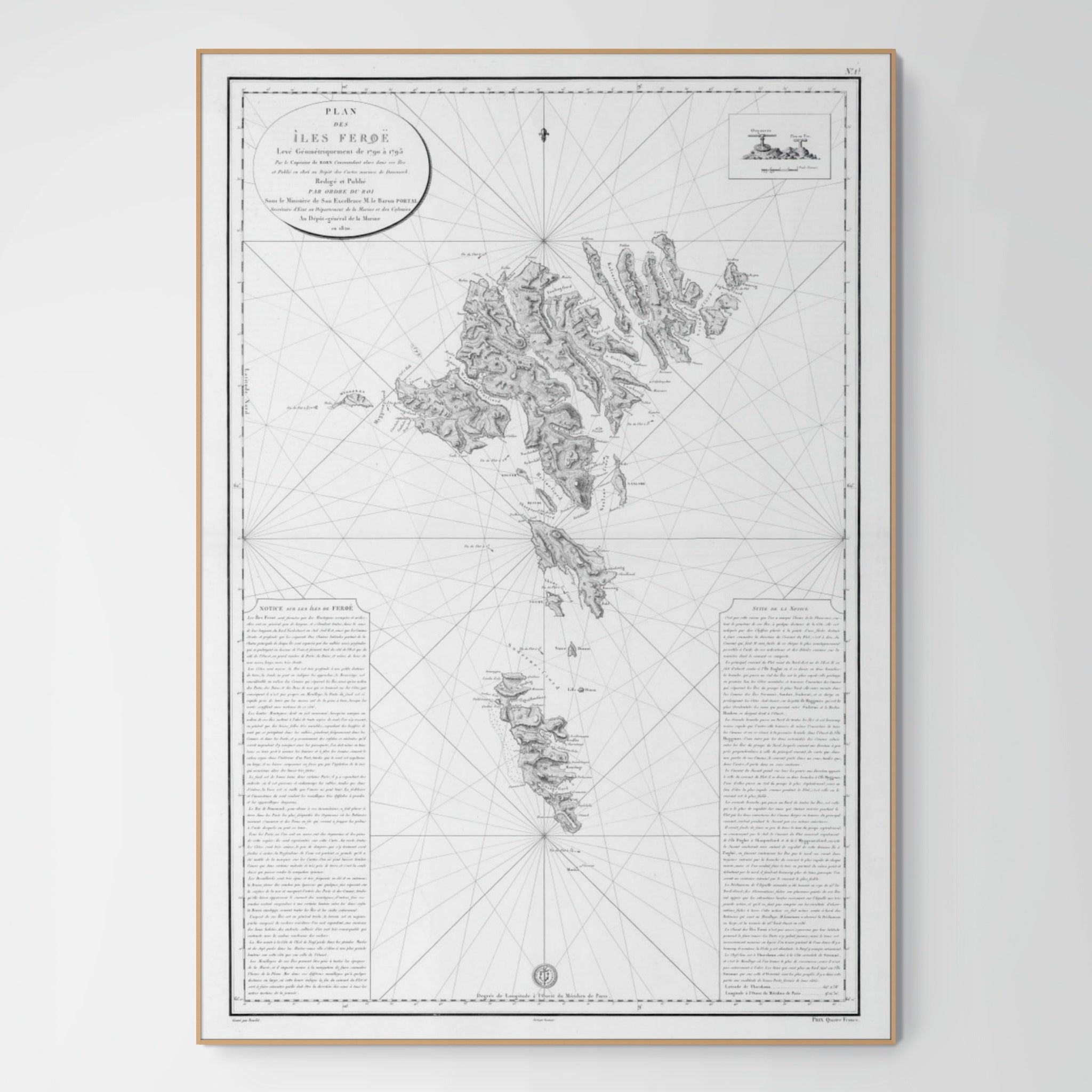 Faroer Inseln | Karte von 1820 | Giclée Druck