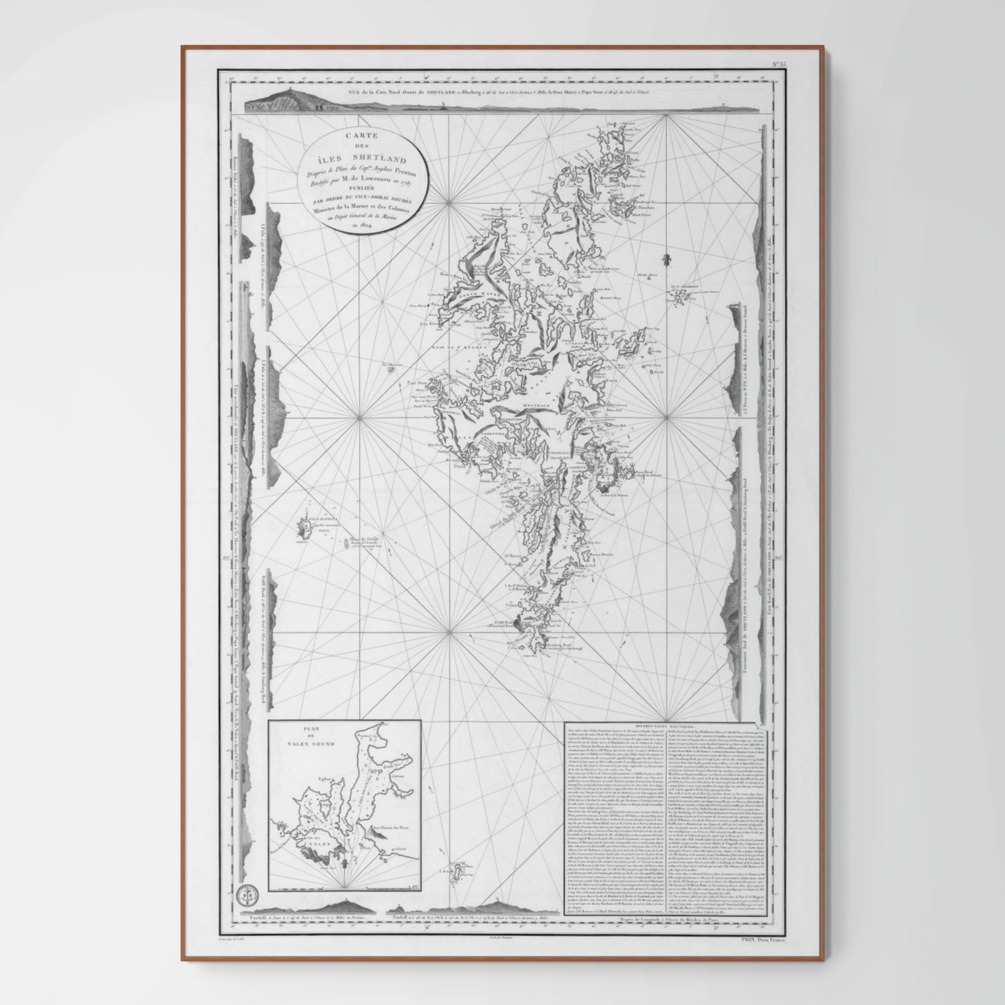 Shetland Islands | Nautical Chart | Map of 1804 | Giclée Print