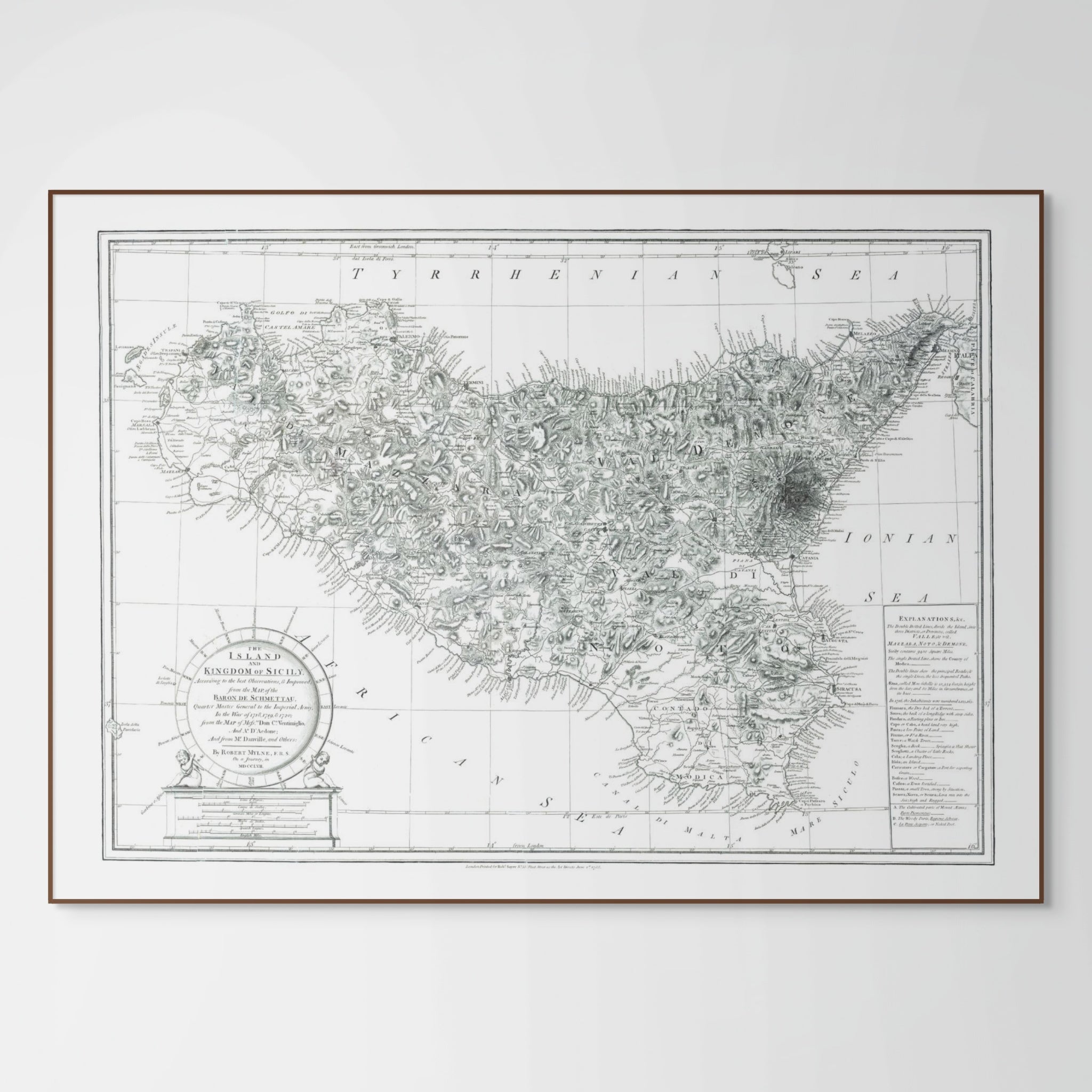 Sizilien | Italien| Seekarte | 1788 | Vintage Print