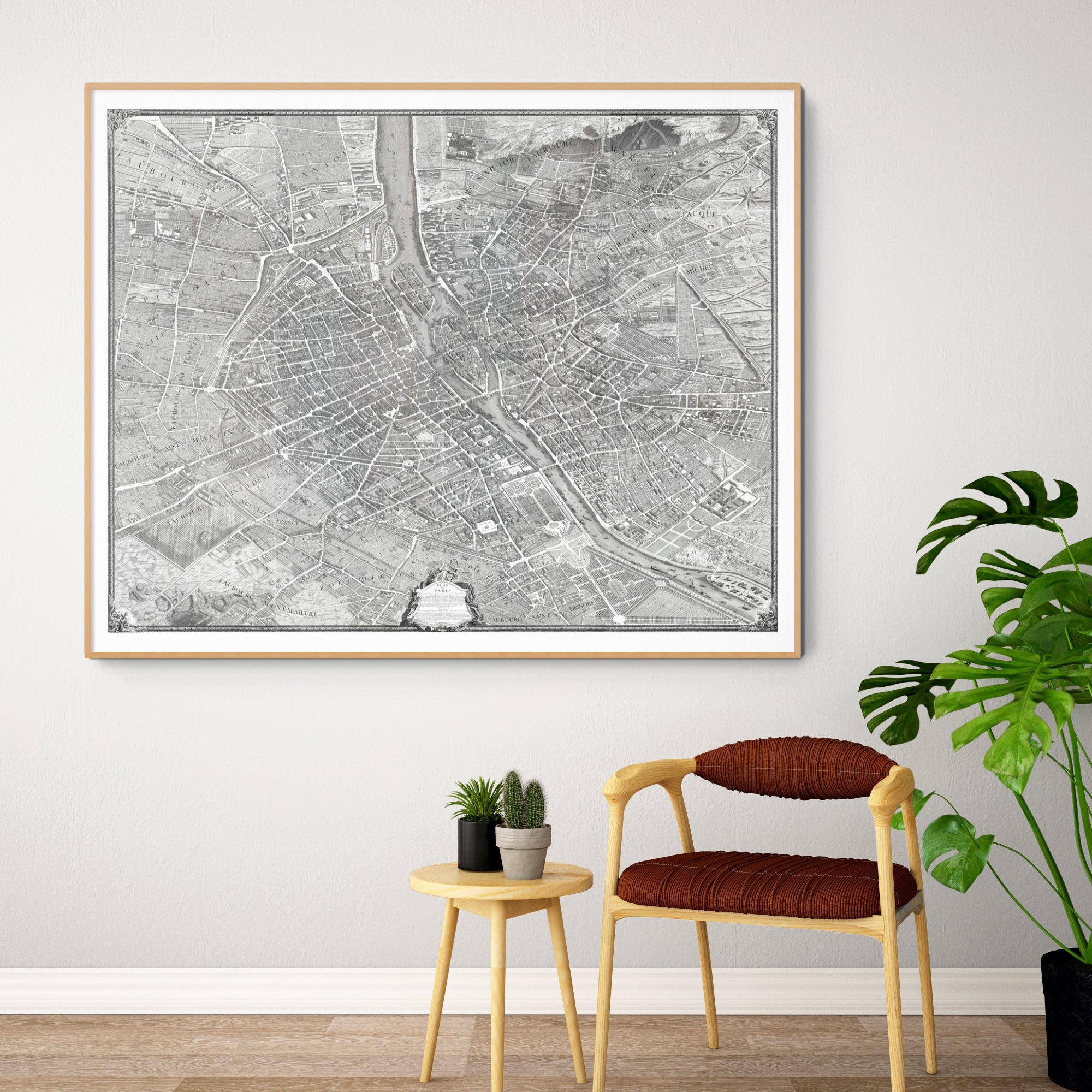 Paris | Historical Map | 1739 | Reproduction | Giclée Print