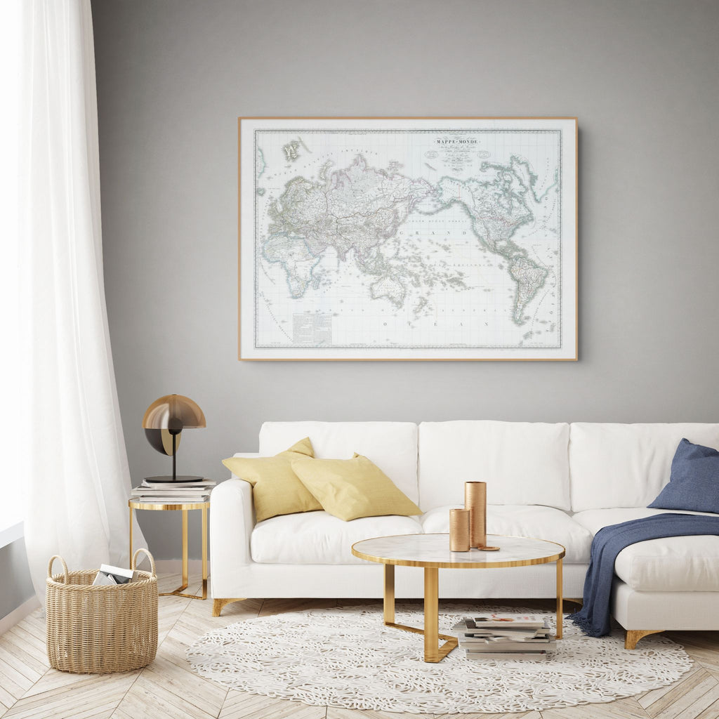 Mapa político mundial | 1843 | Meridiano 150 grados Este | Australia y Asia Oriental | Proyección de Mercator, Mundial | Tierra