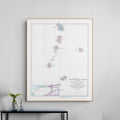 Windward-Inseln | Karibik | Karte von 1842 | Giclée Druck