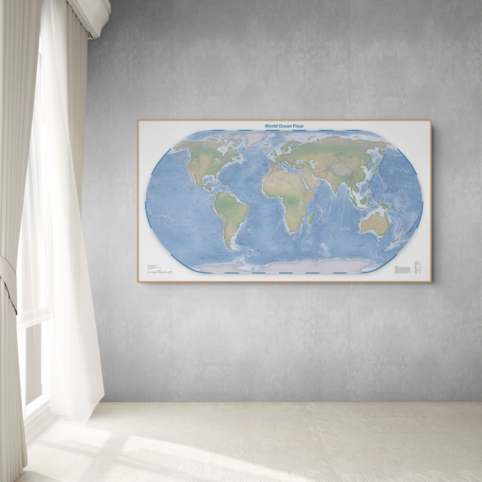 Weltmeeresboden | Meridian 11 Grad Ost | Equal-Earth-Projektion